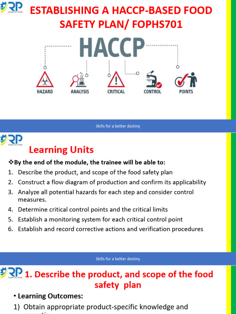 HACCP Food Safety Plan Essentials | PDF | Hazard Analysis And Critical ...