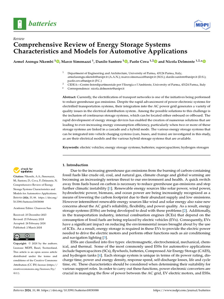 Batteries 10 00088 | PDF | Rechargeable Battery | Energy Storage