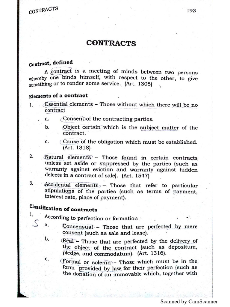 2 Contracts Notes in Business Law by Fidelito Soriano 2016 Edition ...