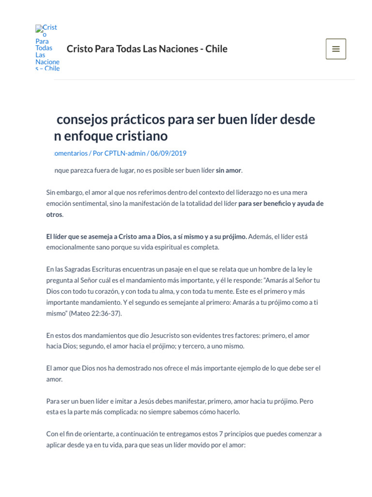 7 Consejos Prácticos para Ser Buen Líder Desde Un Enfoque Cristiano ...