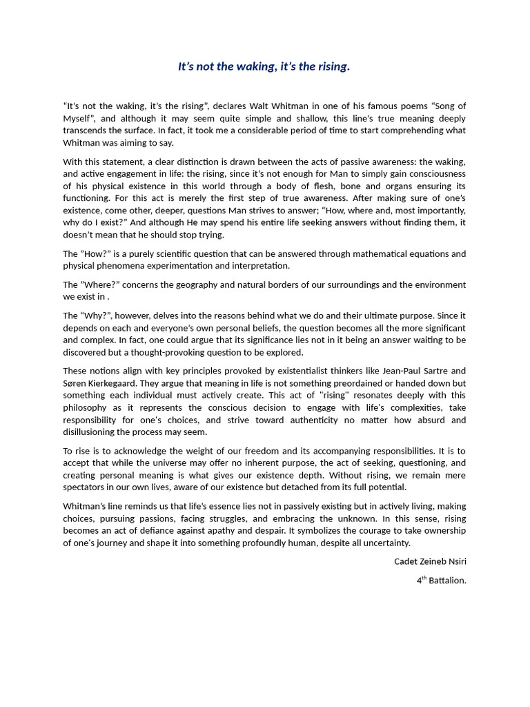 It's Not The Waking It's The Rising | PDF | Existence | Metaphysics