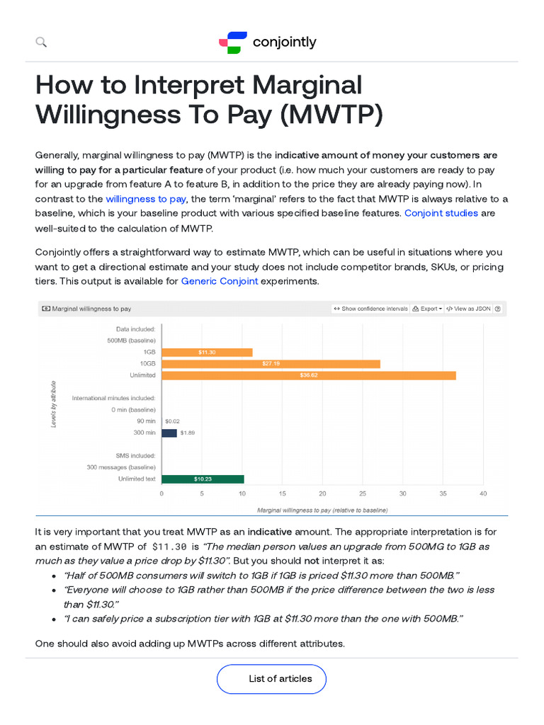 Understanding Marginal Willingness to Pay | PDF | Prices | Pricing