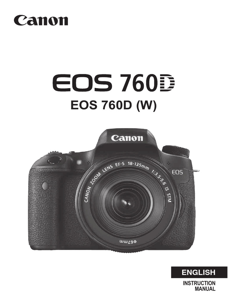 Canon EOS Rebel T6s / 760D Instruction Manual Book - OEM Owners Guide