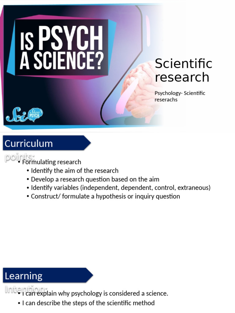 Understanding the Scientific Method in Psychology | PDF | Scientific ...