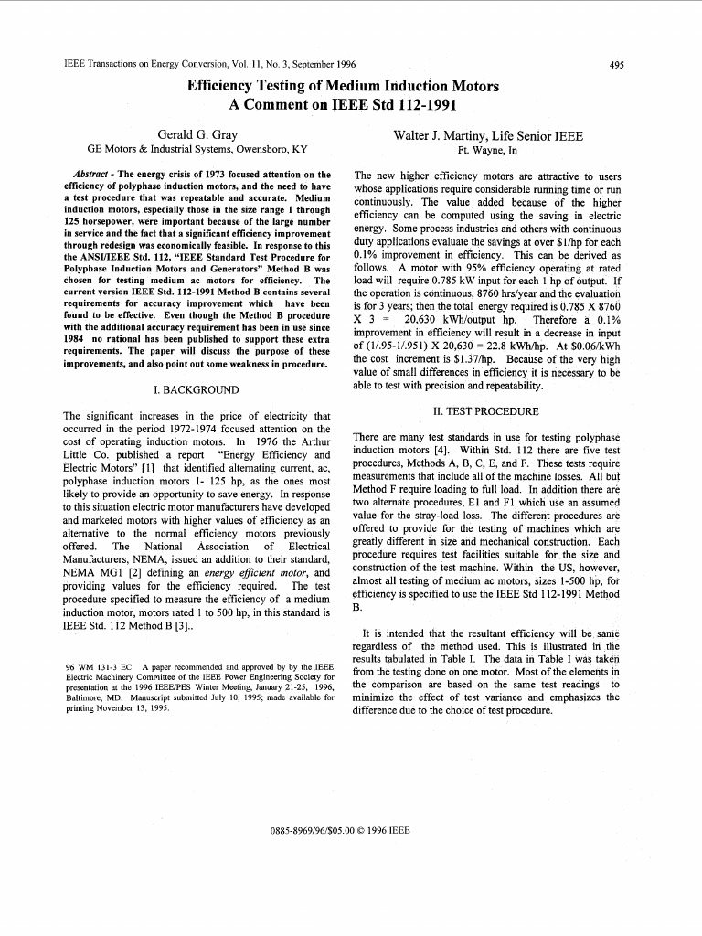 Efficiency Testing of Induction Motors | PDF | Electric Motor | Horsepower
