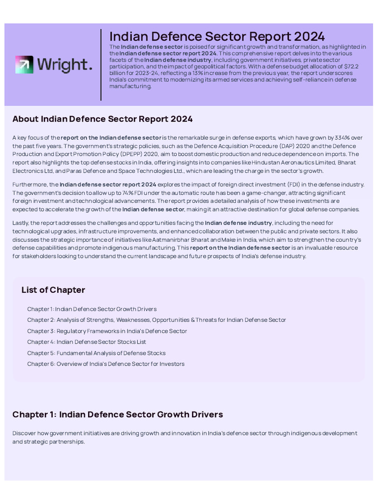 Indian Defence Sector Growth Insights 2024 | PDF | Expense | Income ...