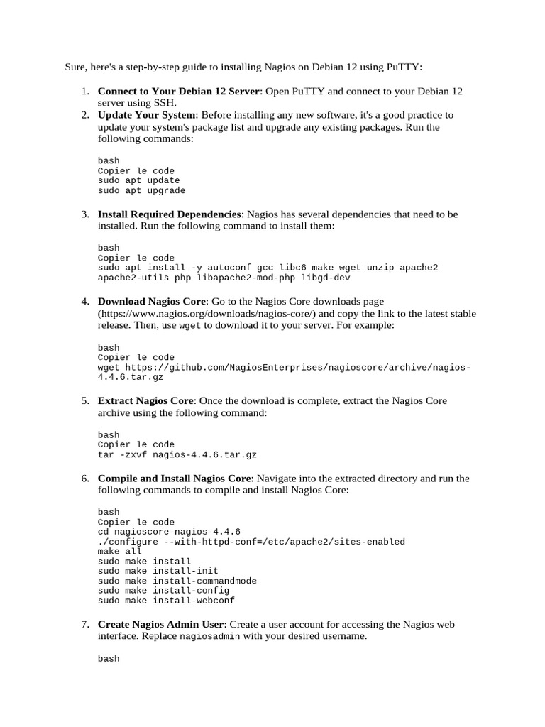 Install Nagios on Debian 12 Guide | PDF | Sudo | Apache Http Server