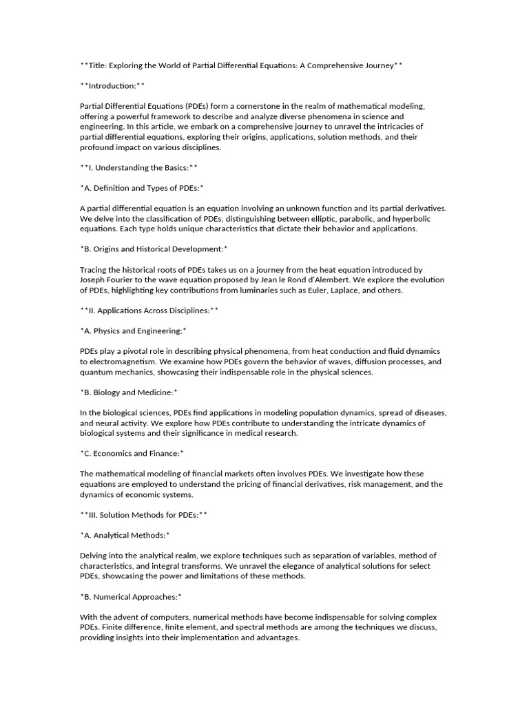 Partial Differential Equation | PDF | Partial Differential Equation ...