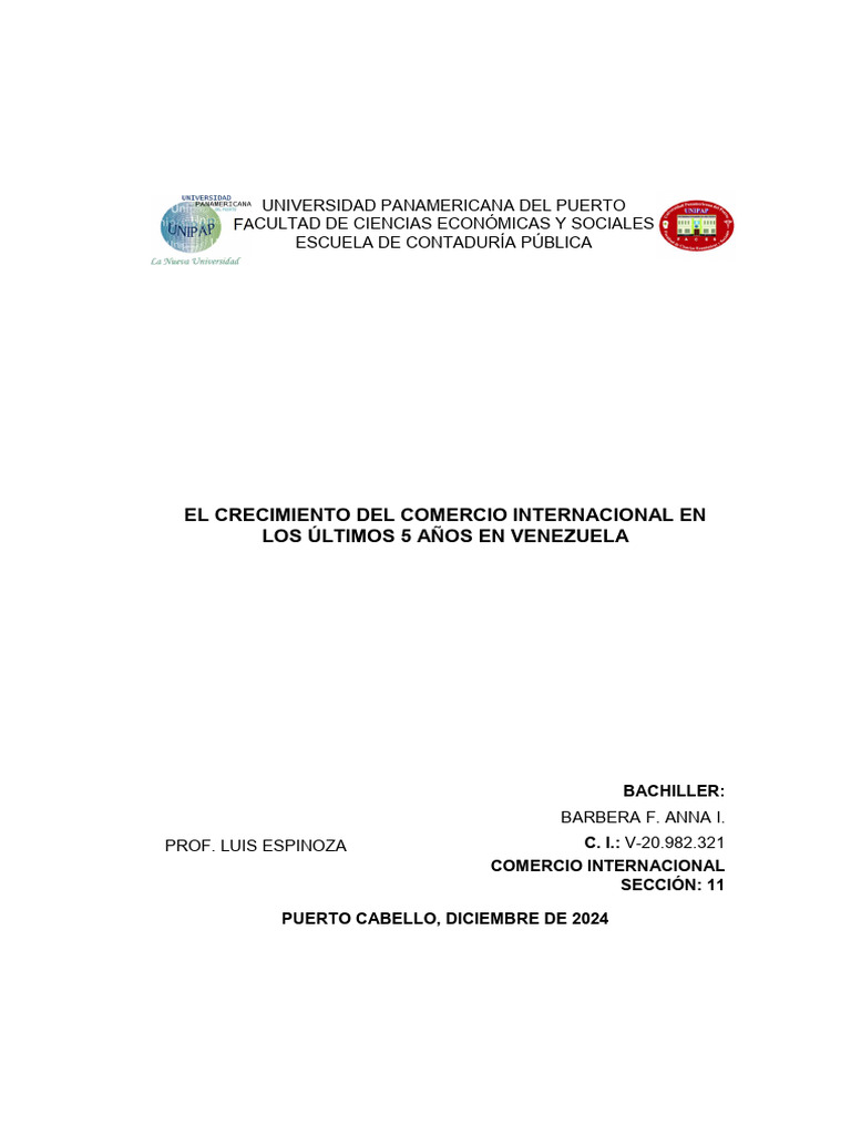 Crecimiento del Comercio Internacional en Venezuela | PDF | Venezuela ...
