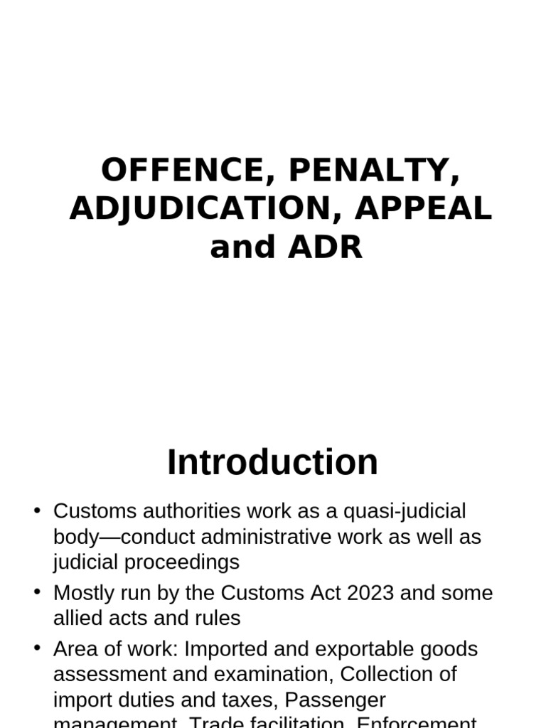 Customs Act 2023: Offences & Appeals Guide | PDF | Customs | Tribunal