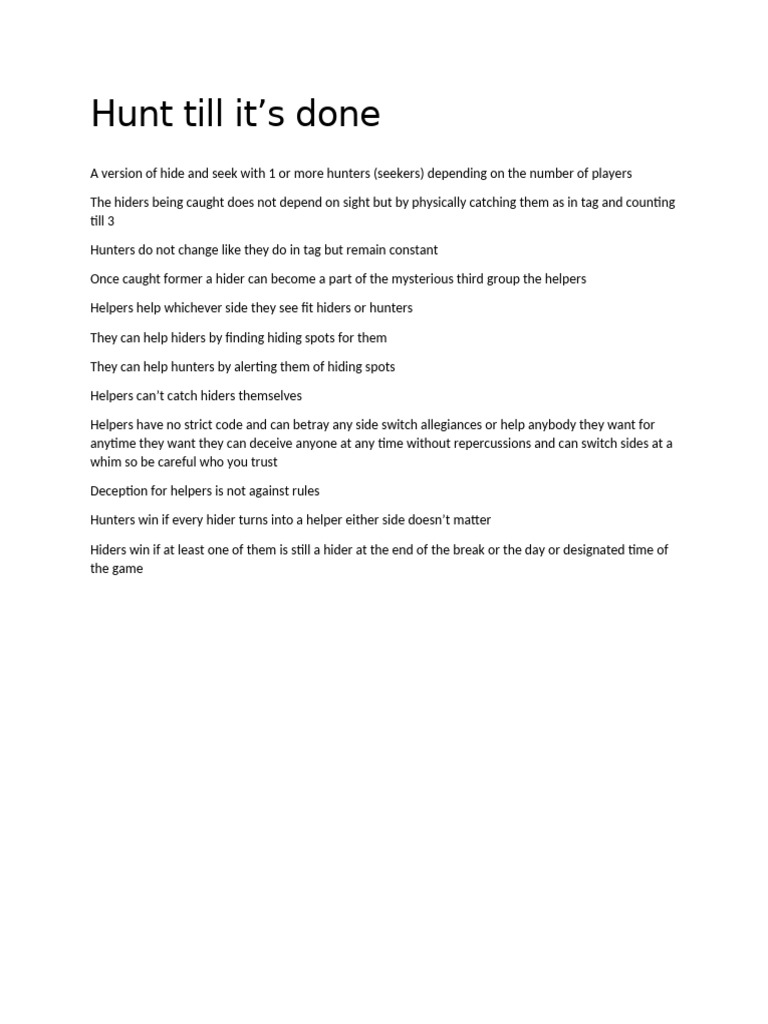 Hunt Till Its Done | PDF