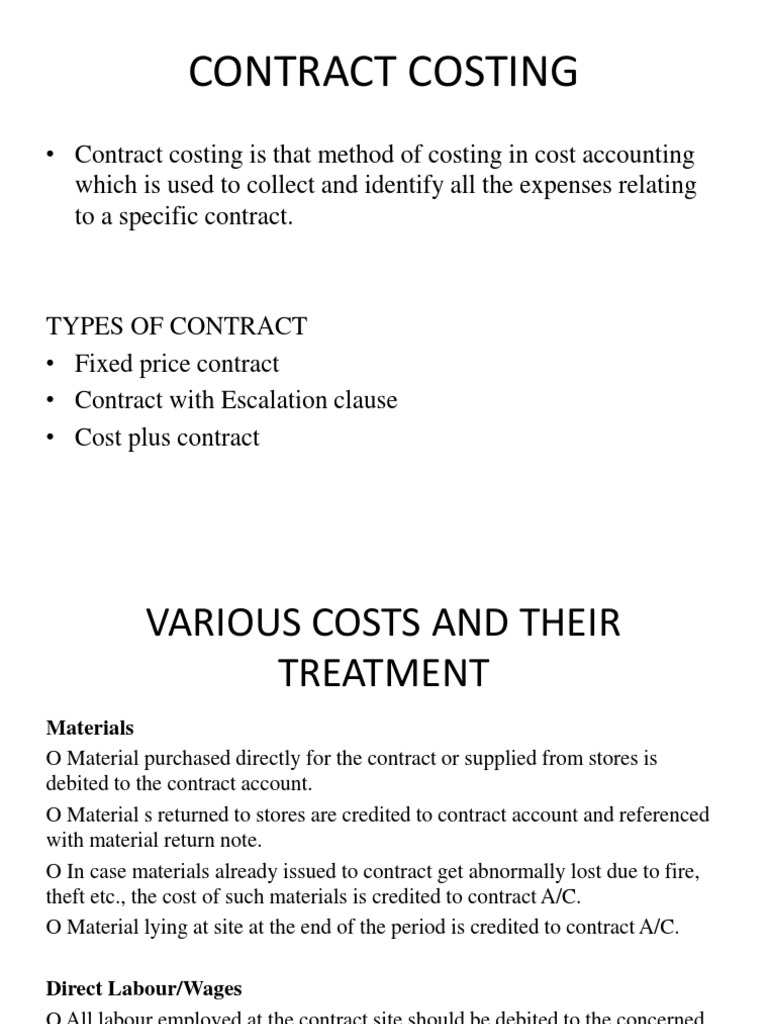 Understanding Contract Costing Methods | PDF | Debits And Credits | Expense