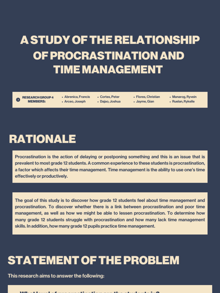GROUP4 - The Relationship of Procrastination and Time Management Among ...