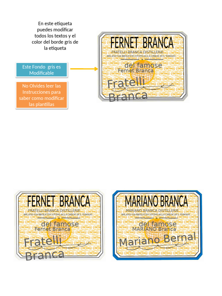Etiqueta Personalizada Fernet Branca | PDF