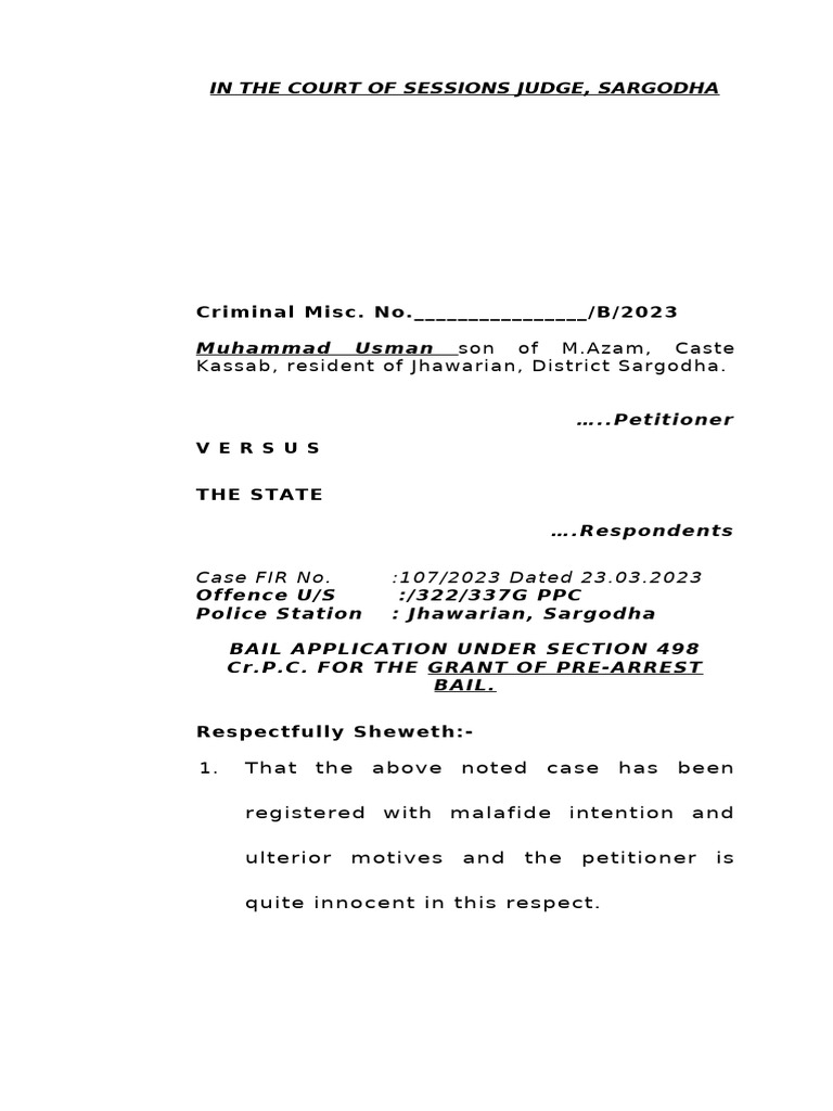 Pre arrest bail | PDF | Bail | Common Law