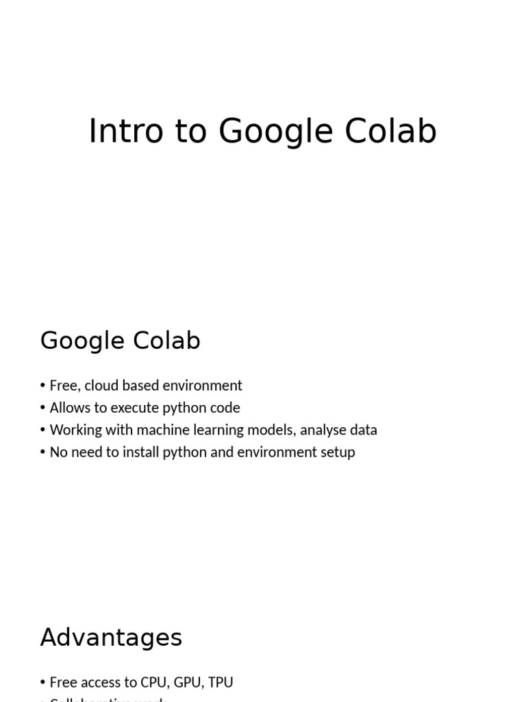 Intro To Google Colab | PDF | Machine Learning | Python (Programming ...