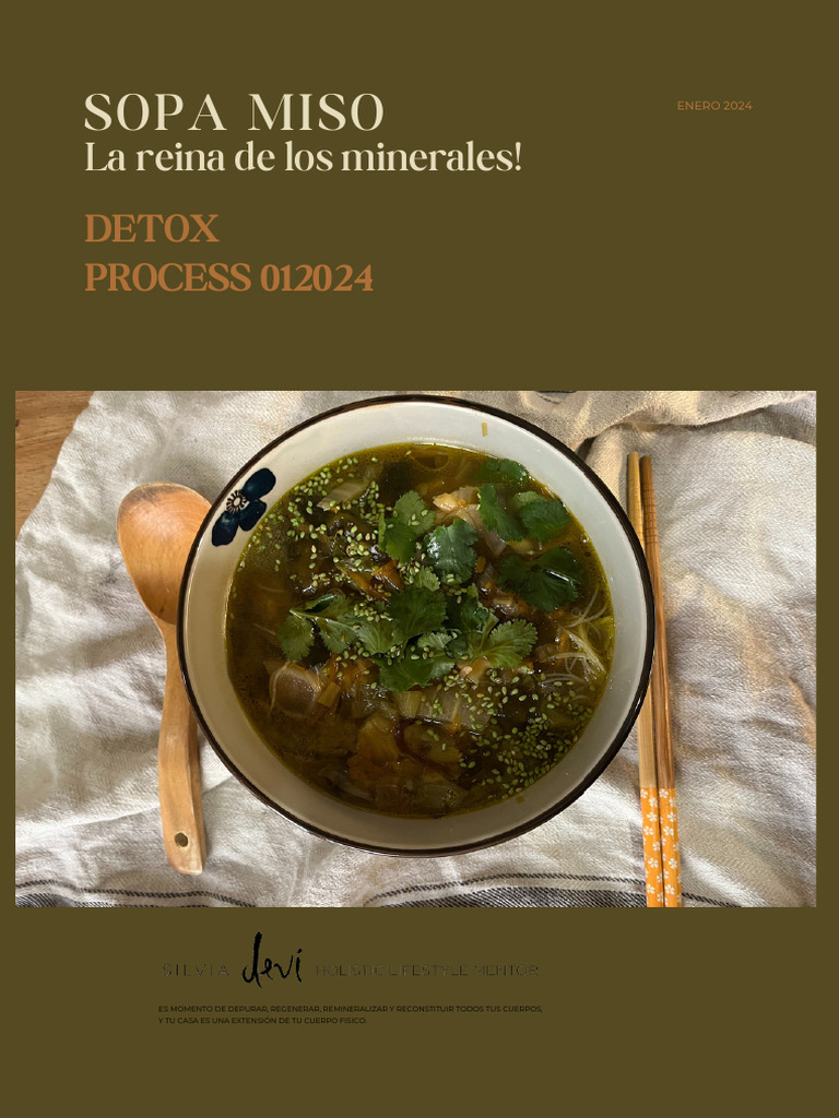 Receta de Sopa Miso Detox 2024 | PDF | Sopa | Caldo