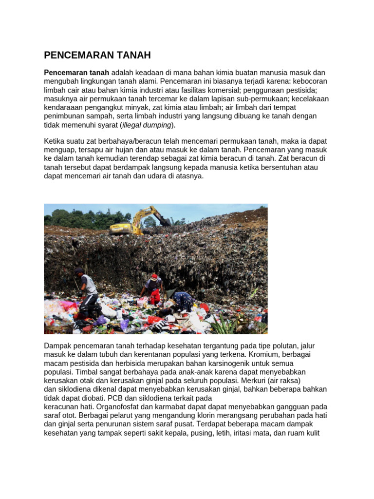 Kliping Pencemaran Tanah dan Air | PDF