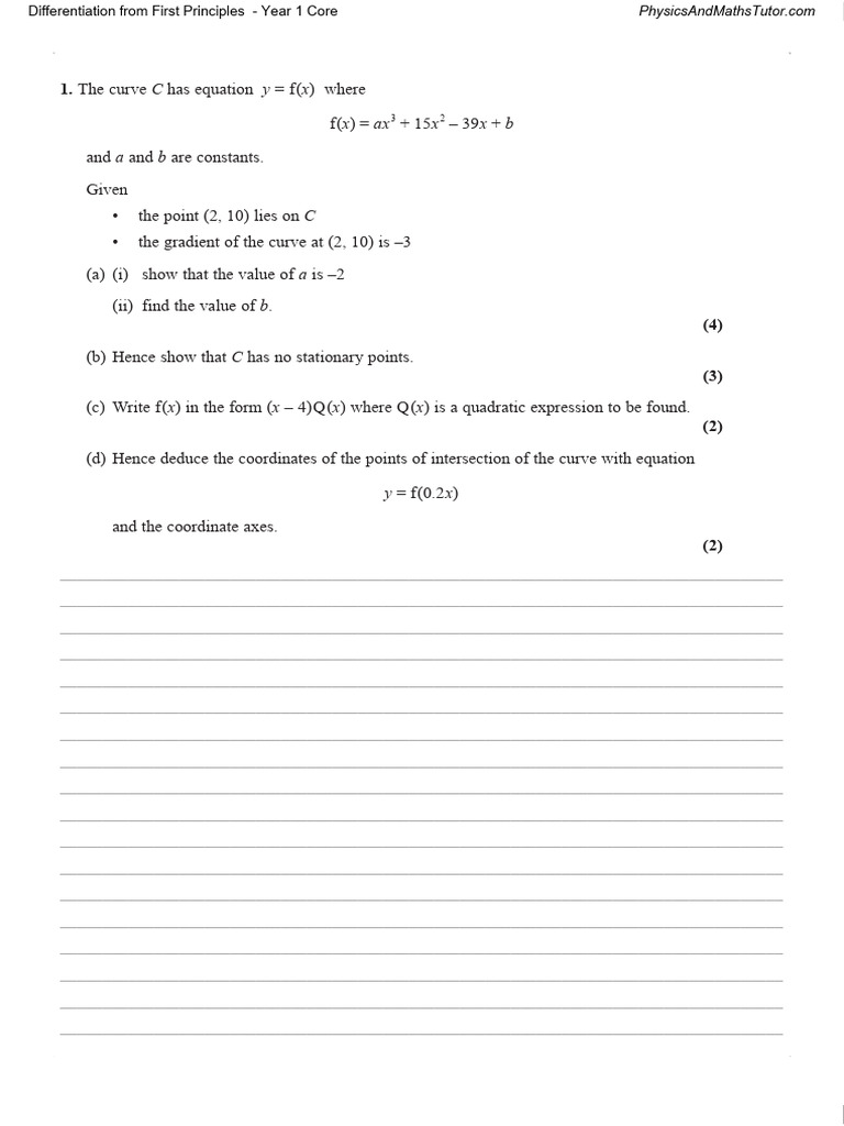 Curve Analysis and Differentiation Techniques | PDF | Tangent | Equations