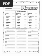 Mythus Character Sheets 001