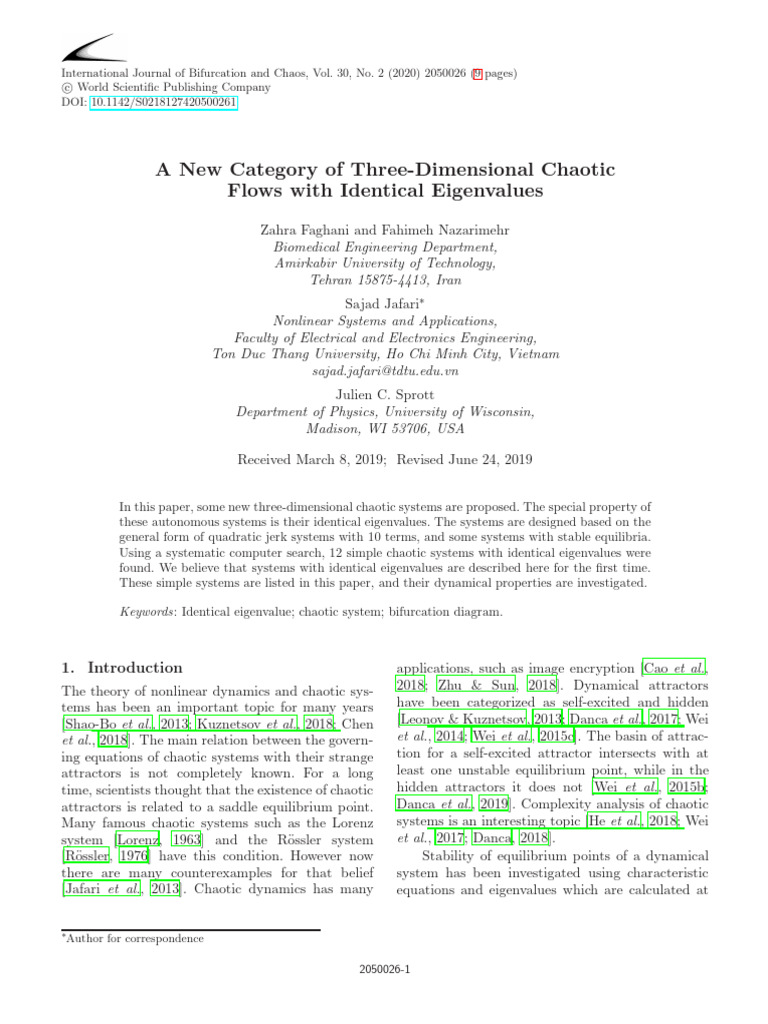 New 3D Chaotic Flows with Identical Eigenvalues | PDF | Chaos Theory ...