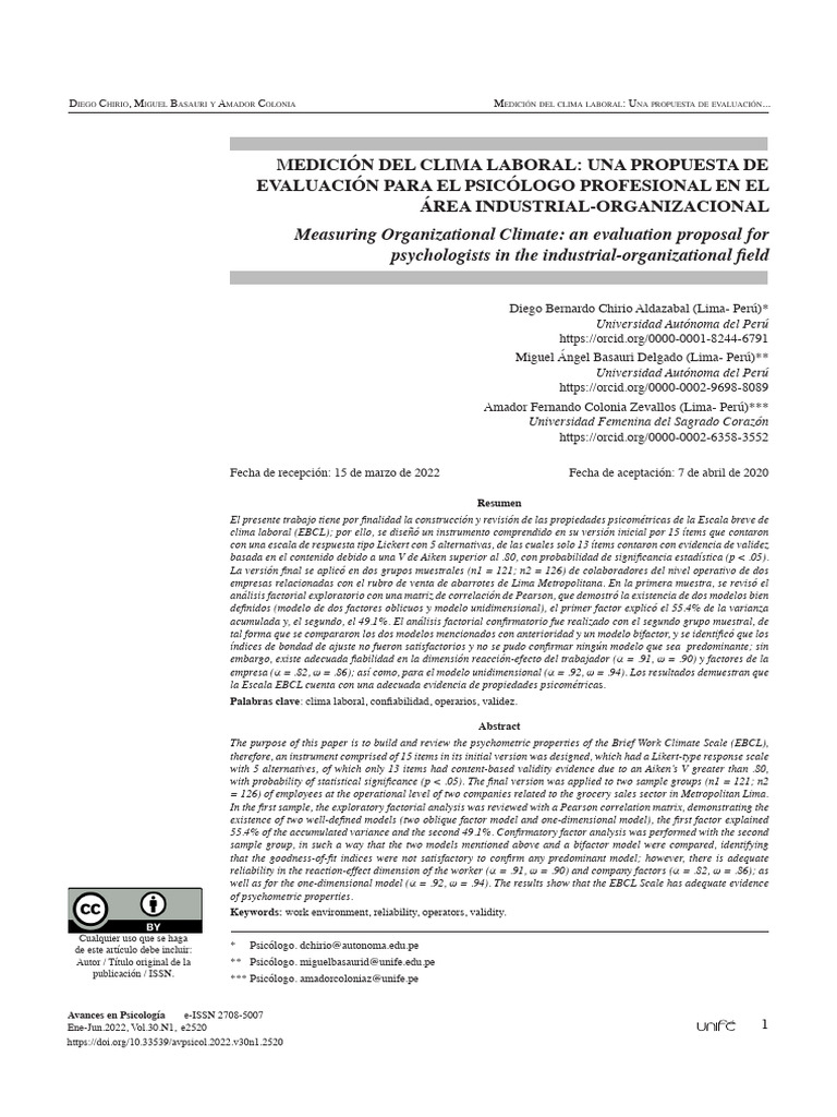 CHIRIO | PDF | Validez (Estadísticas) | Sicología