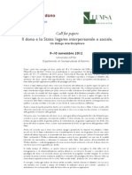 Call For Papers Convegno Dono Palermo IT