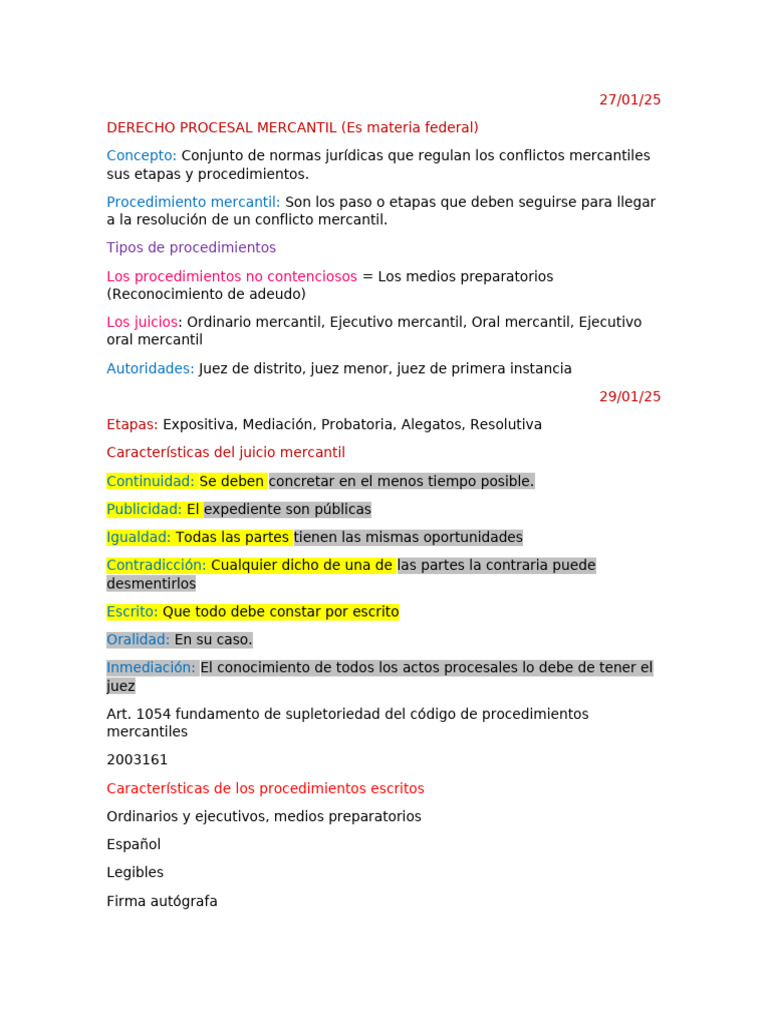 Derecho Procesal Mercantil | PDF | Demanda judicial | Ley procesal
