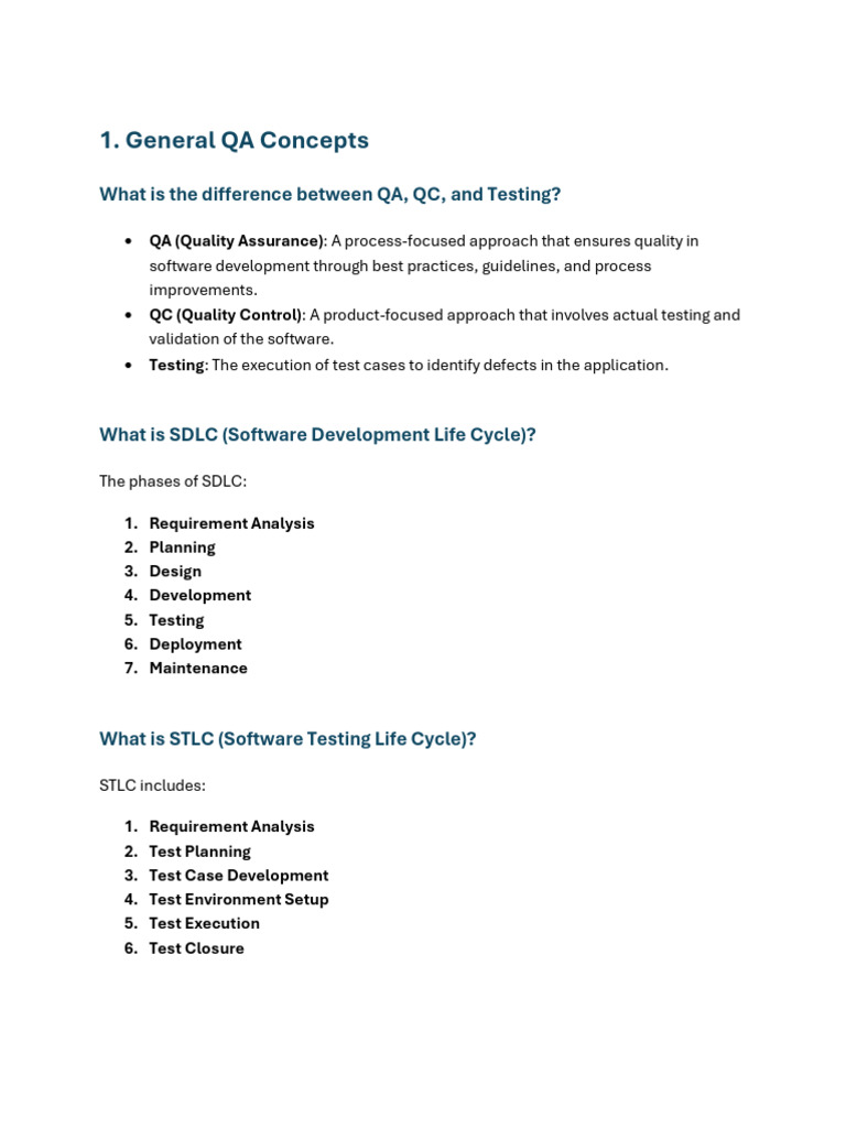 qa more | PDF | Method (Computer Programming) | Software Testing