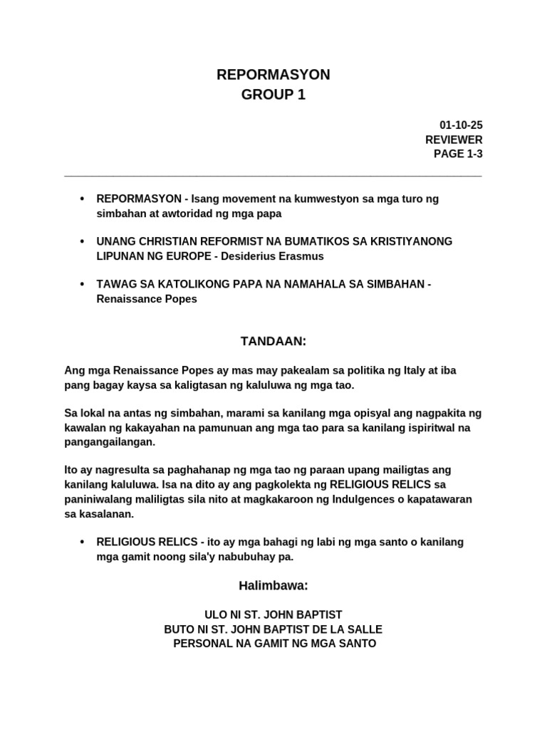 REPORMASYON | PDF