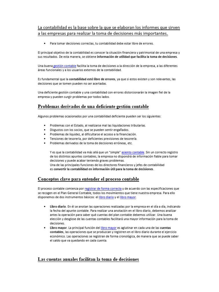 Contabilidad para la Toma de Decisiones | PDF | Contabilidad | Hoja de ...