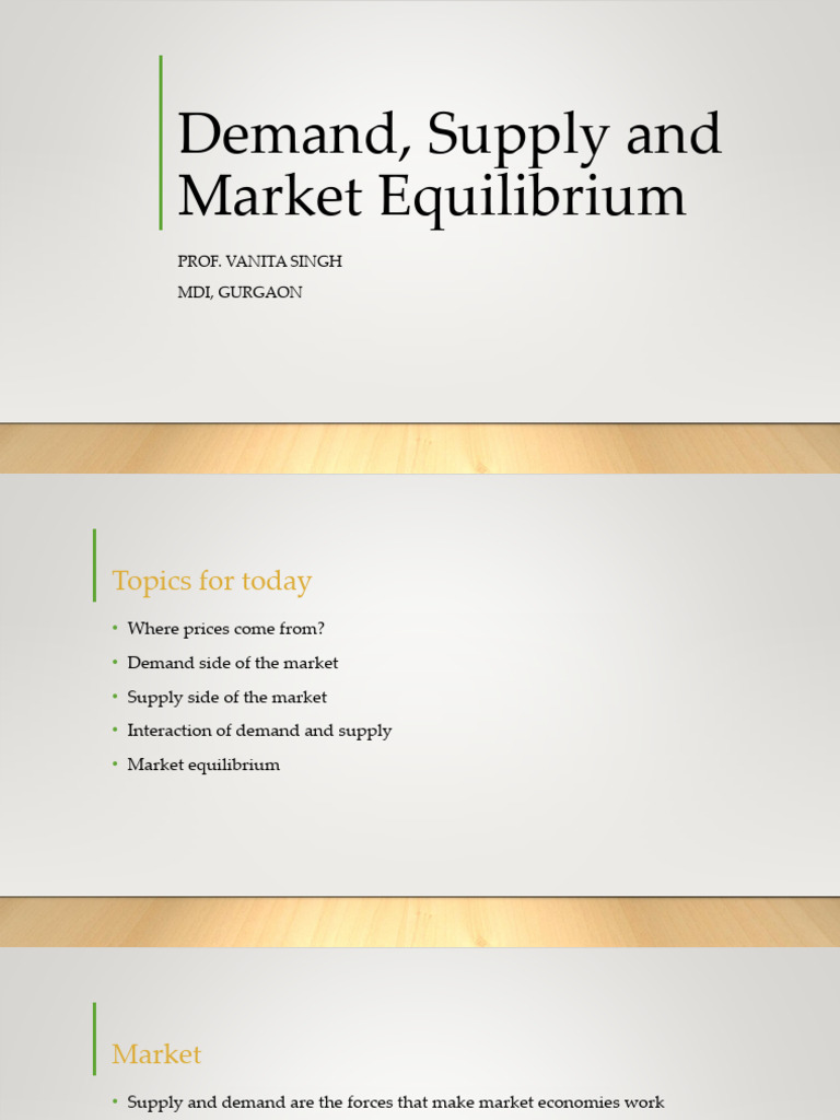 Session 2 - Demand Supply Market Equilibrium - 2024 | PDF | Supply And ...