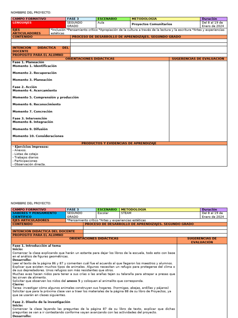 Proyectos Educativos para Segundo Grado | PDF | Residuos | Aprendizaje