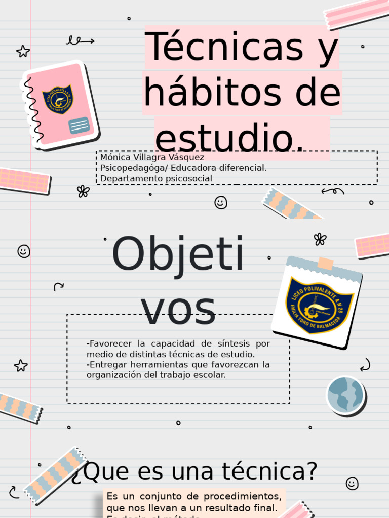 Tecnicas y Hábitos de Estudio TALLER | PDF | Habilidades de estudio ...
