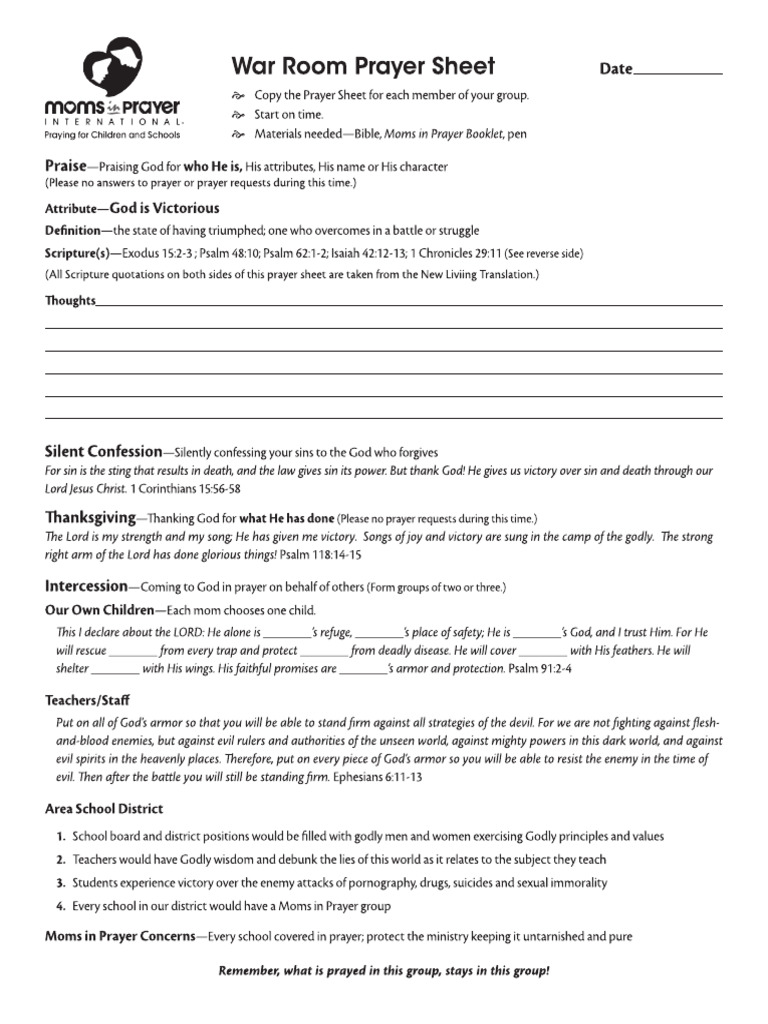 Moms in Prayer Prayer Sheet | PDF