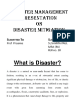 Disaster Management Presentation On Disaster Mitigation: S T S B