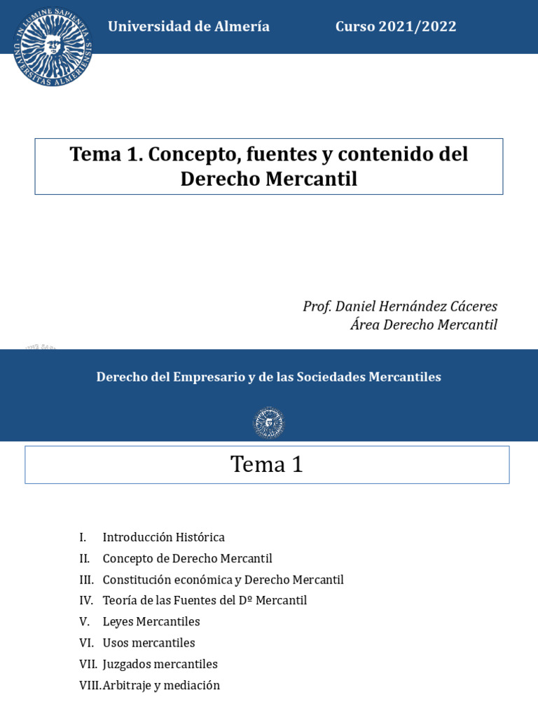 Conceptos y Fuentes del Derecho Mercantil | PDF | Comercio | Justicia
