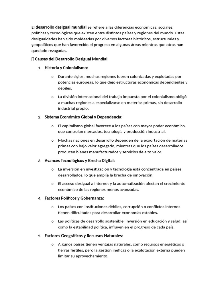 Desigualdad Global: Causas y Soluciones | PDF | Pobreza e indigencia ...