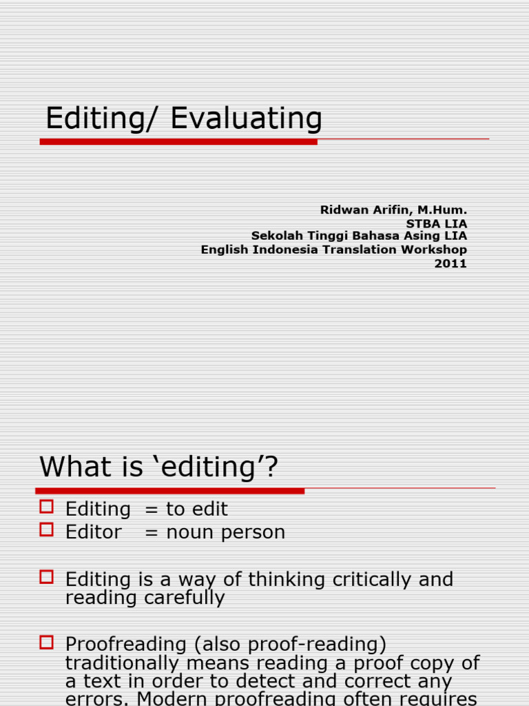 Week 11 Editingtranslation-140714222739-Phpapp02 | PDF | Editing ...