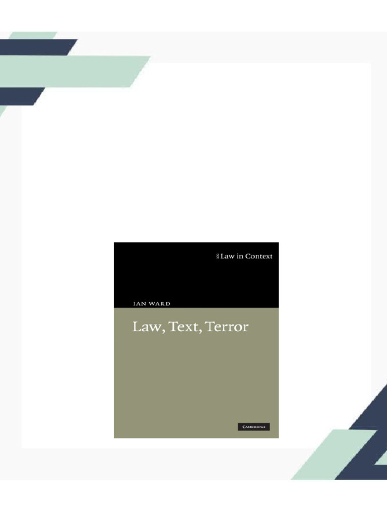 Law Text Terror Law in Context 1st Edition Ian Ward - Quickly download ... image.