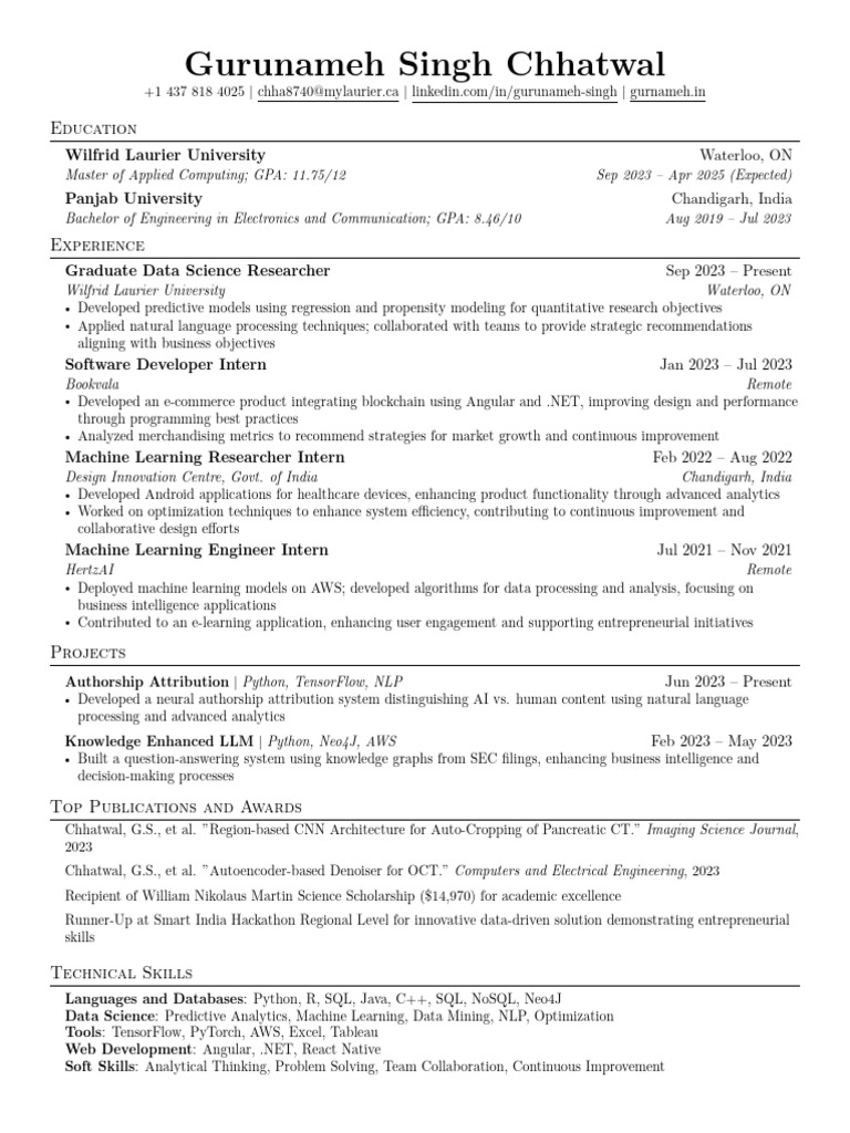 Data Scientist & Developer Profile | PDF | Machine Learning | Analytics