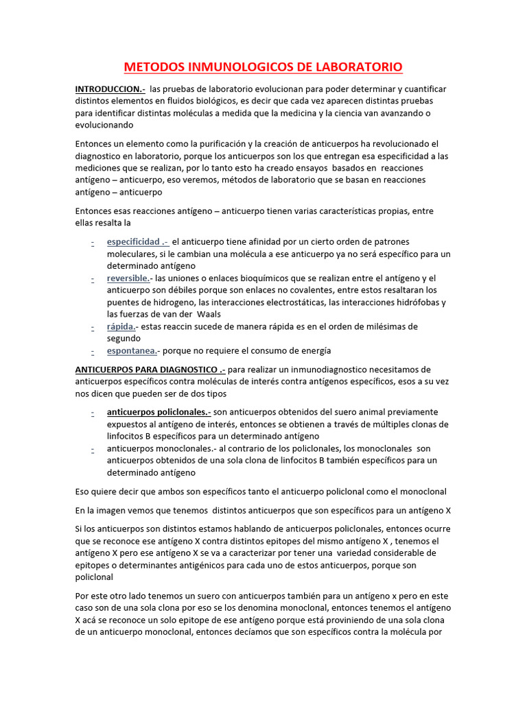 Métodos Inmunológicos en Diagnóstico | PDF | Elisa | Anticuerpo