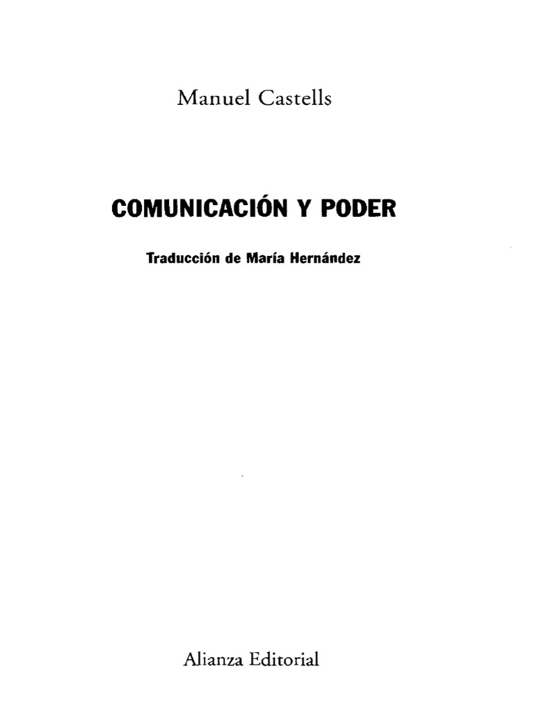 Manuel Castells Comunicacion Y Poder Pdf Jürgen Habermas Estado
