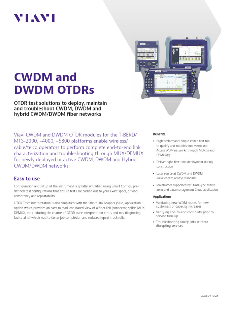 Cwdm and Dwdm Otdrs Product and Solution Briefs En | PDF | Wavelength ...