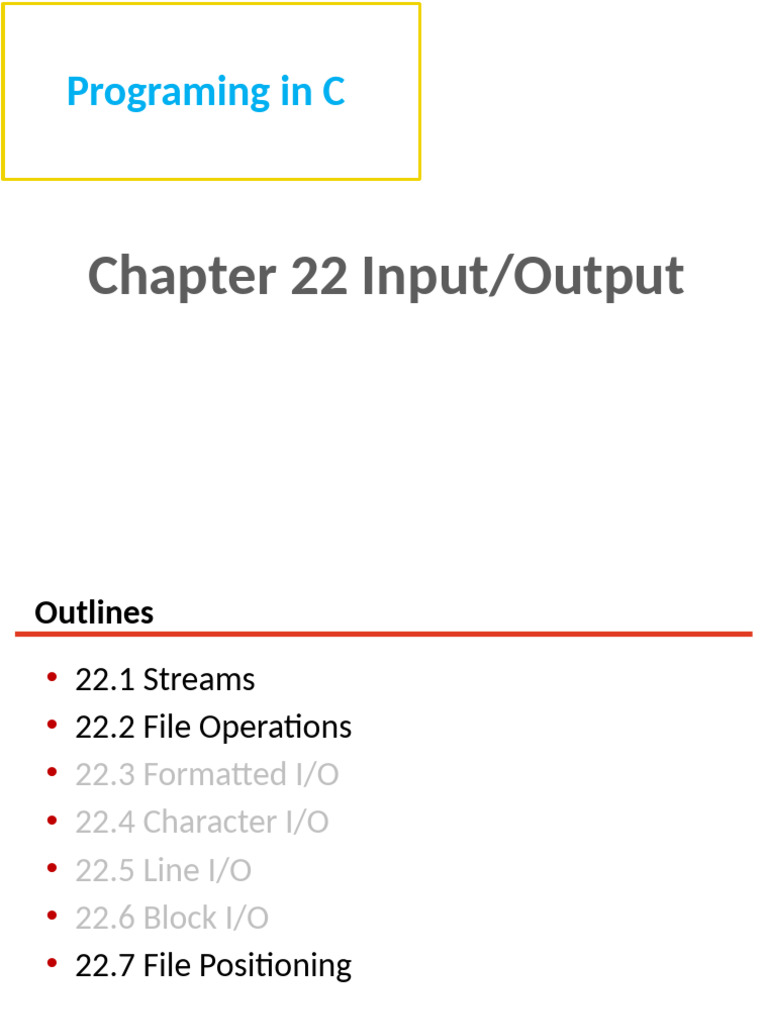 19.Chapter22 Input and Output-精简简版 | PDF | Pointer (Computer ...