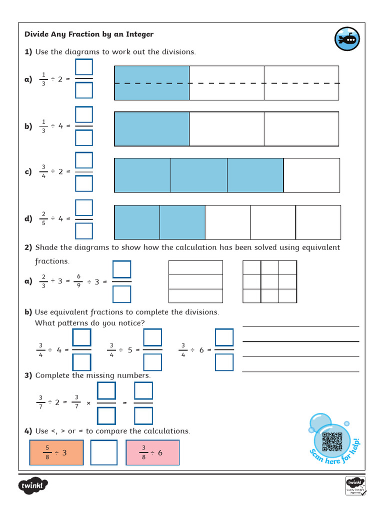 Horizontal Format - Divide Any Fraction by An Integer | PDF ...