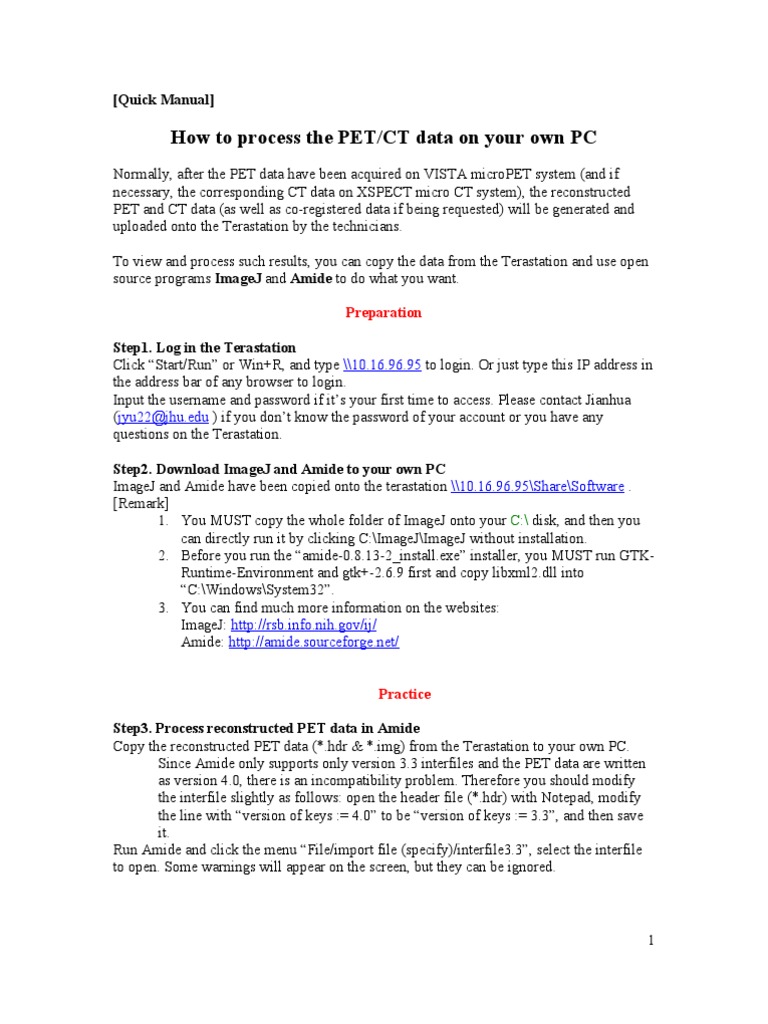 How To Process The PET/CT Data On Your Own PC: (Quick Manual) | PDF ...