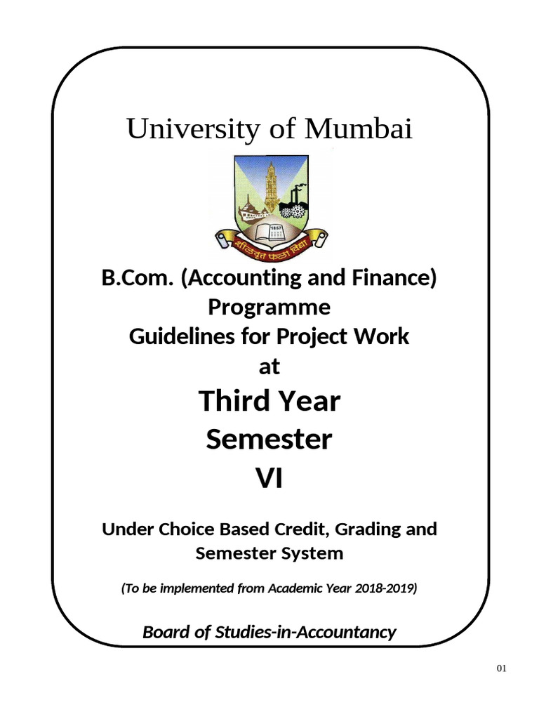 B.Com Accounting Project Work Guidelines | PDF | Methodology | Curriculum
