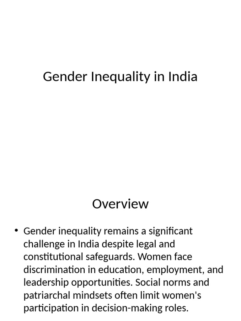 Gender Inequality in India | PDF