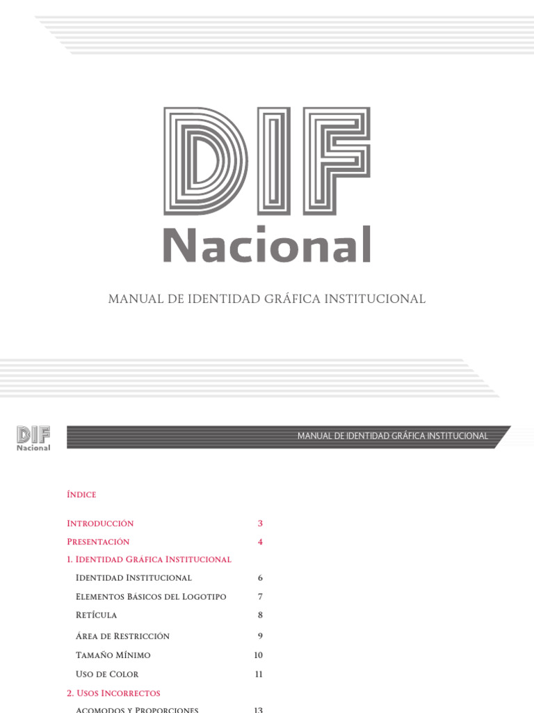 Manual de Identidad Gráfica SNDIF | PDF | Trabajo Social | Modelo de ...